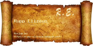 Rupp Elizeus névjegykártya